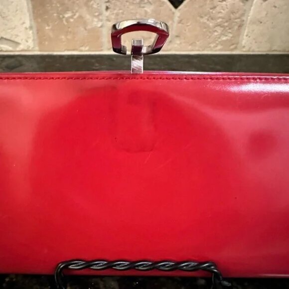 Gucci Patent Leather Long Wallet Red w/ Silver Hardware - Picture 7 of 13